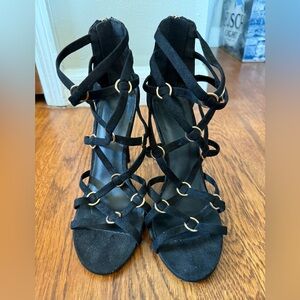 Charlotte Russe Black Strappy Heels